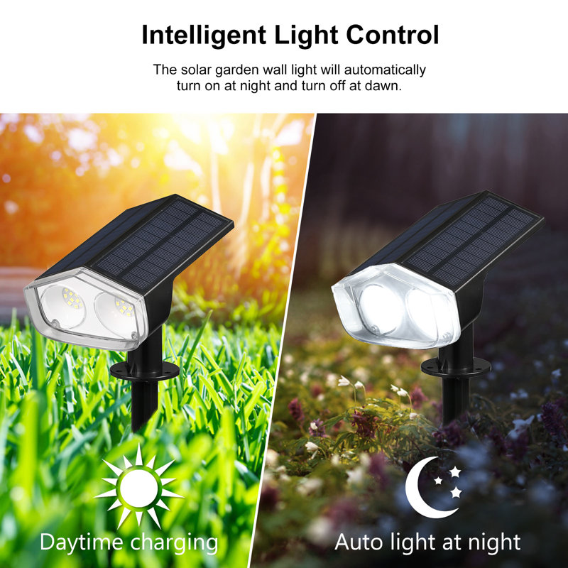 Black Low Voltage Solar Powered Integrated LED Spot Light Kit - Outdoor ...