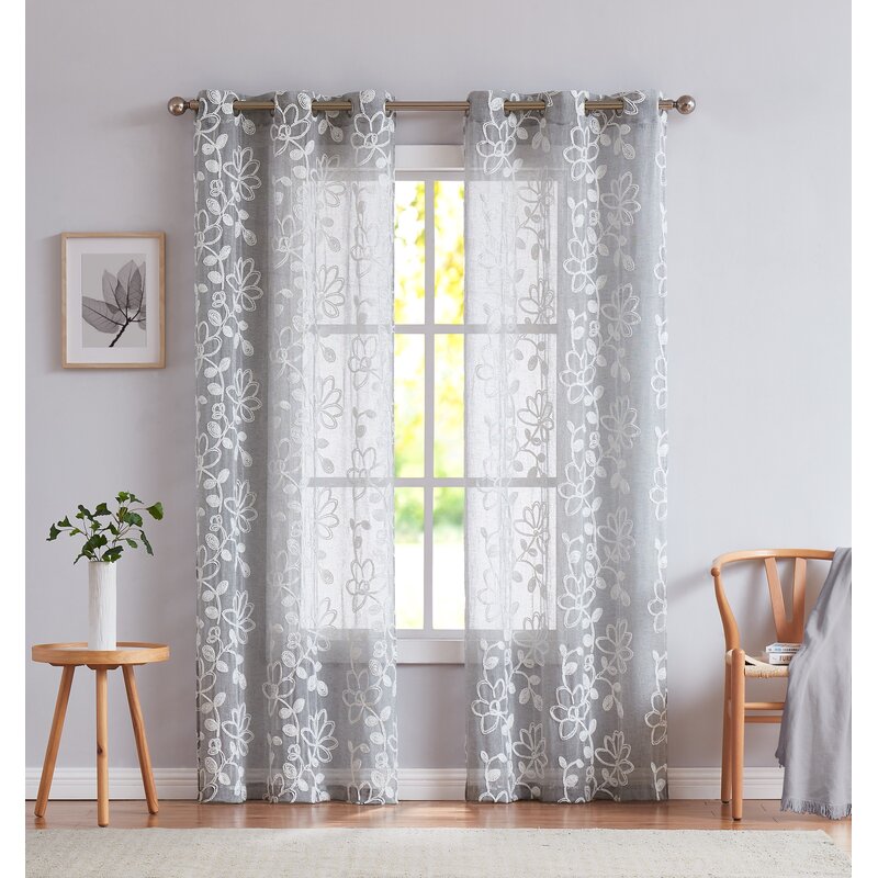 Carcassonne Polyester Semi-Sheer Curtain Pair (Set of 2) - Outdoor ...