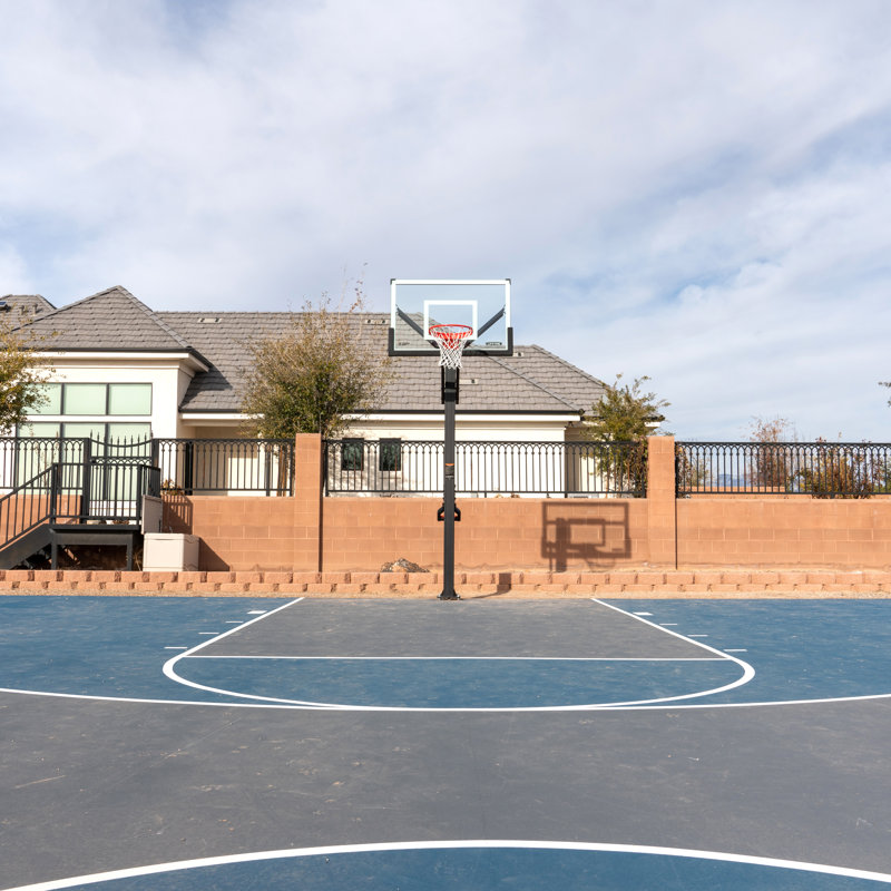 Lifetime Mammoth Height Adjustable Bolt Down Basketball Hoop (Tempered