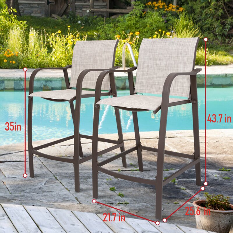 Wona Patio Bar Stool Set Of 4 Outdoor Furniture Zone 8462